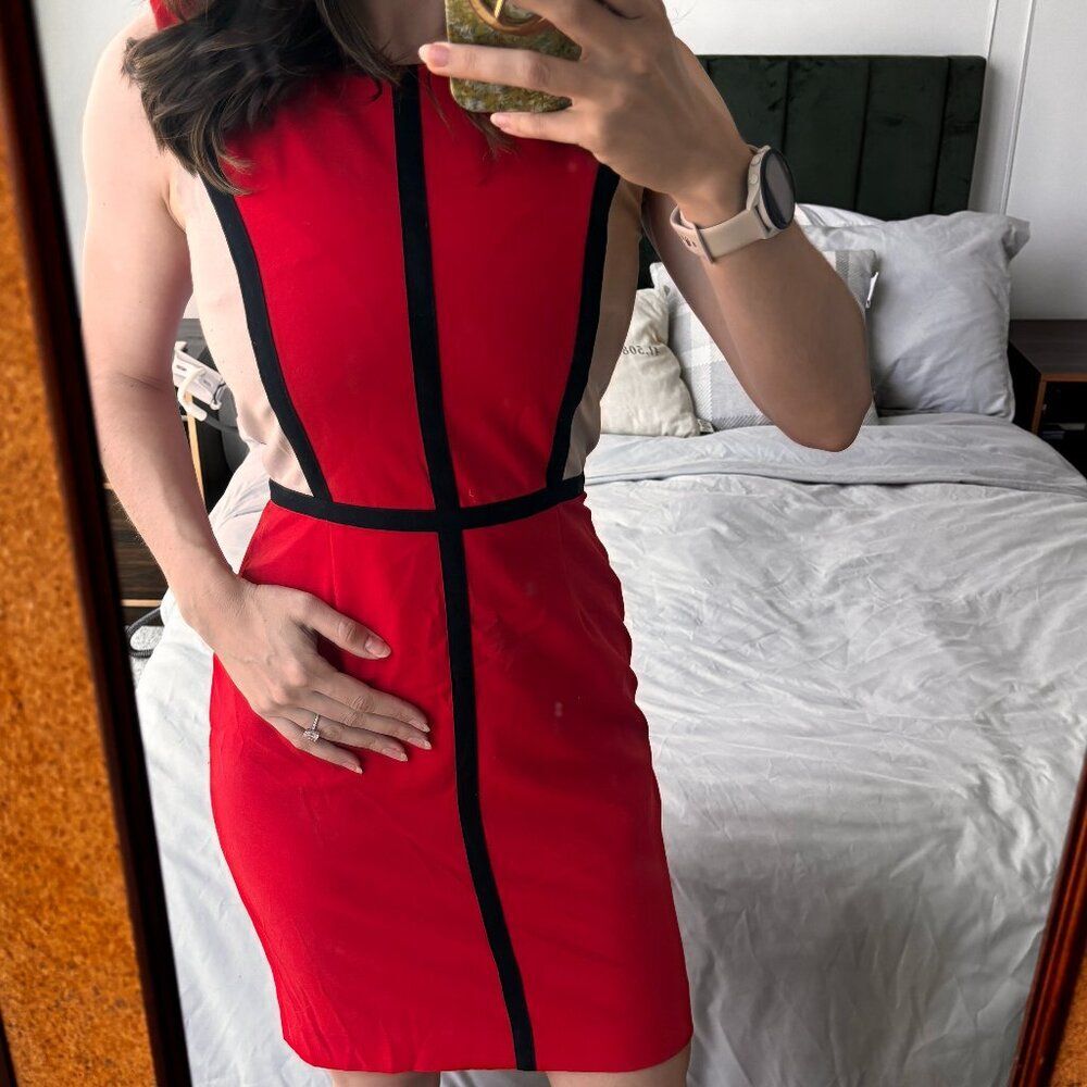 Calvin Klein Red and Black Mini Dress